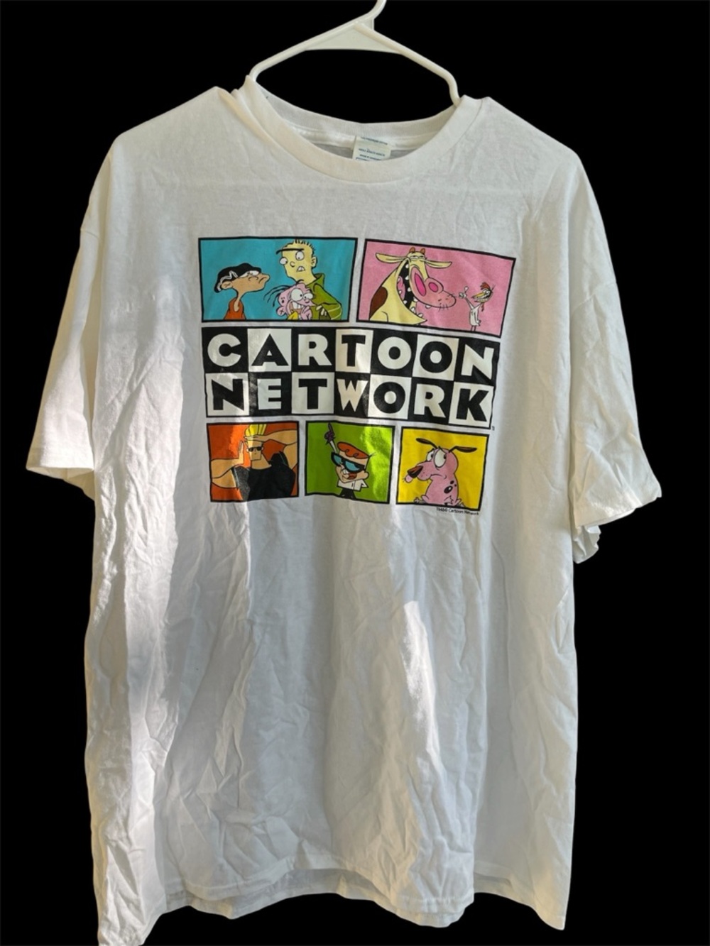Vintage Cartoon Network Graphic Tee - White with Multicolor Characters